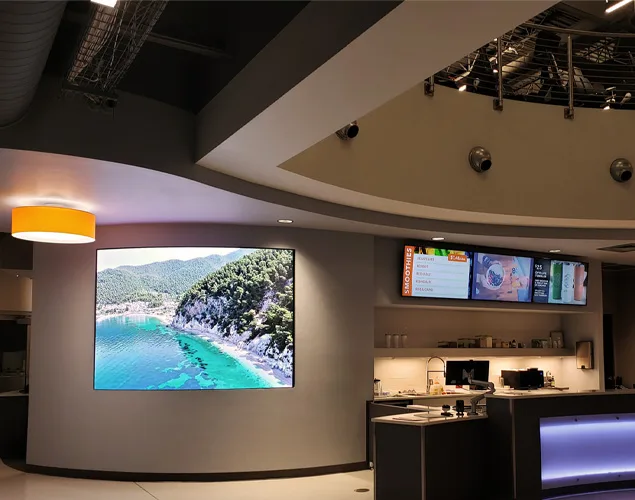 APEX indoor LED video display at Opti-Life in Wichita, KS.