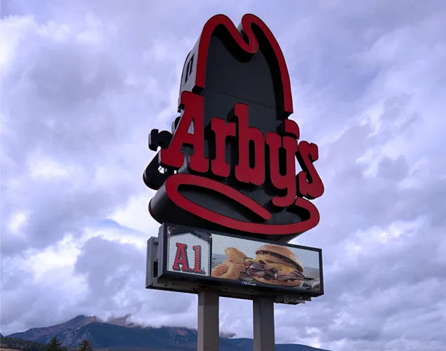 FLEX outdoor LED sign at Arby's in Silverthorn, CO.