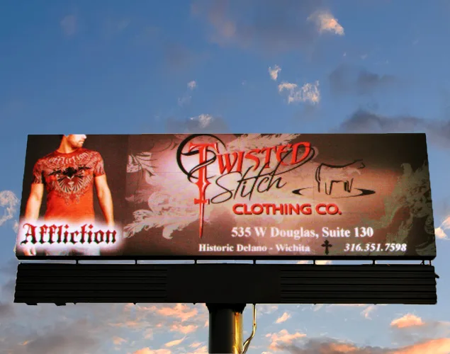 FLEX outdoor LED sign at Atomic Billboard Washington in Wichita, KS.