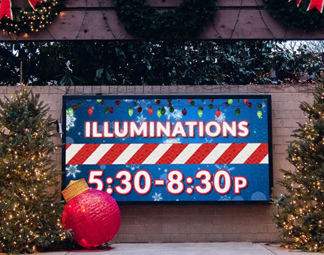 FLEX outdoor LED sign at Botanica in Wichita, KS.