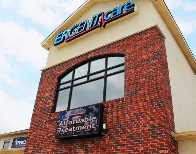 FLEX outdoor LED sign at Ergent Care.