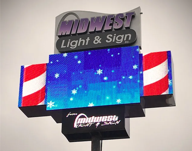 FLEX outdoor LED sign at Midwest Light & Sign in Farmington, MO.