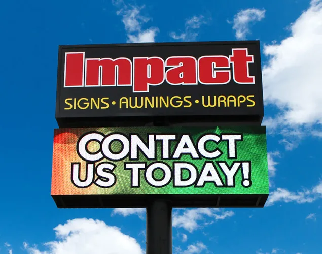 FLEX outdoor LED sign at Impact Signs Columbia in Columbia, MO.