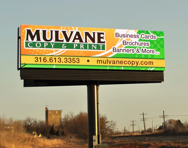 FLEX outdoor LED sign at K15 Billboard in Wichita, KS.