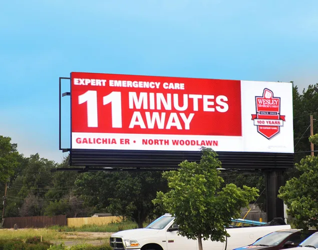FLEX outdoor LED sign at Kell Rock Billboard in Wichita, KS.