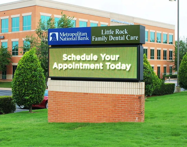FLEX outdoor LED sign at Little Rock Dental in Little Rock, AR.