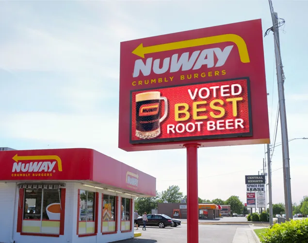 FLEX outdoor LED sign at NuWay Central and Ridge in Wichita, KS.