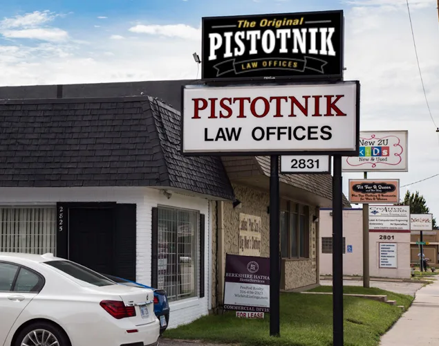 FLEX outdoor LED sign at Pistotnik Law Offices in Wichita, KS.