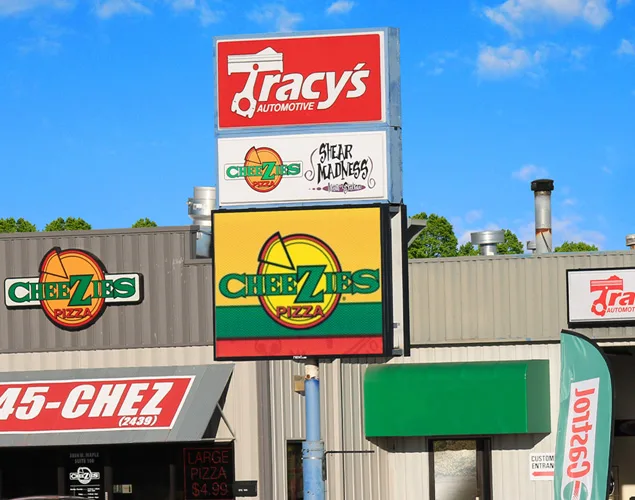 FLEX outdoor LED sign at Tracy’s West Maple in Wichita, KS.