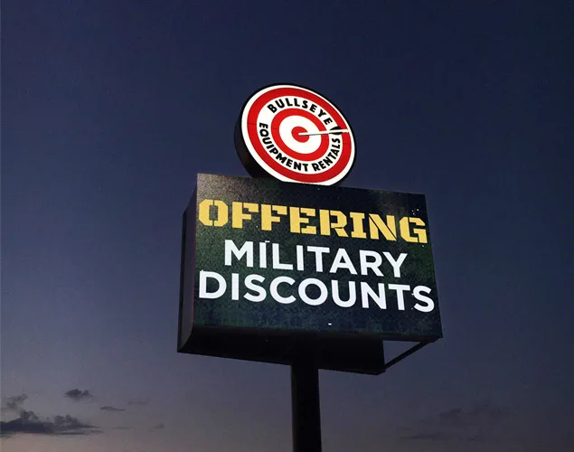ONYX outdoor LED sign at Bullseye Equipment Rentals in Bonne Terre, MO.