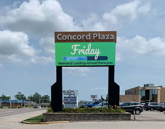 ONYX outdoor LED sign at Concord Plaza in St. Louis, MO.