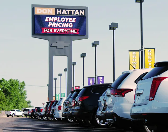 ONYX outdoor LED sign at Don Hattan Chevrolet in Park City, KS.