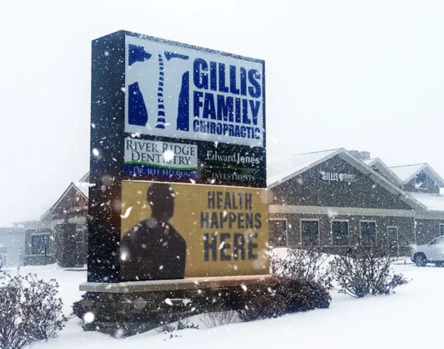 ONYX outdoor LED sign at Gillis Family Chiropractic in Wichita, KS.