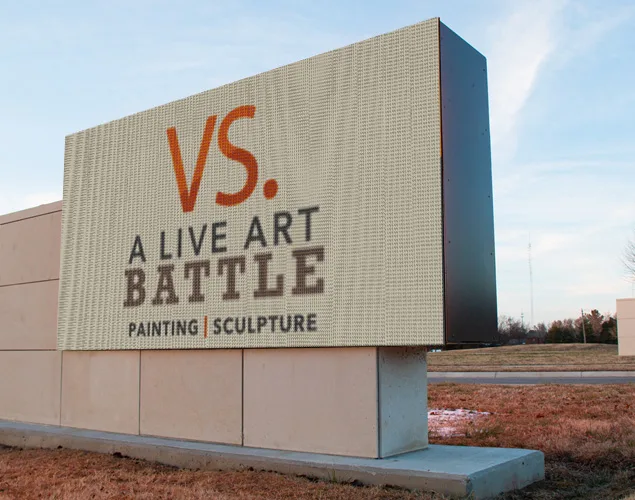 ONYX outdoor LED sign at Mark Arts in Wichita, KS.