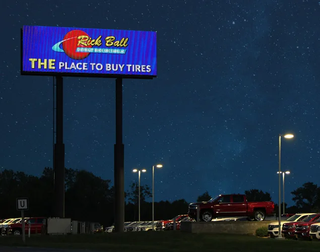 ONYX outdoor LED sign at Rick Ball Chevrolet in Boonville, MO.