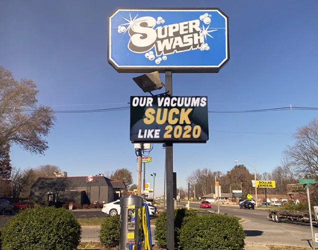 ONYX outdoor LED sign at Super Wash in Carlyle, IL.