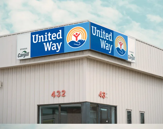 ONYX outdoor LED sign at United Way in Wichita, KS.
