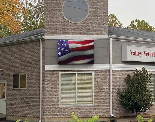 ONYX outdoor LED sign at Valley Veterinary Clinic in Valley Park, MO.