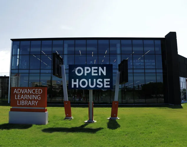 ONYX outdoor LED sign at Wichita Advanced Learning Library in Wichita, KS.