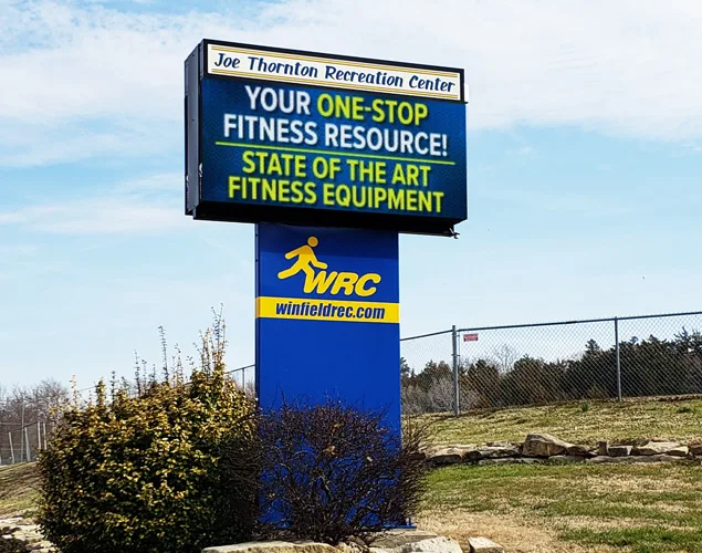 ONYX outdoor LED sign at Winfield Recreation Center in Winfield, KS.