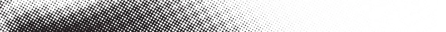 Abstract black and white pattern featuring densely packed diagonal dots and lines on the left, gradually fading to sparse dots and white space on the right.