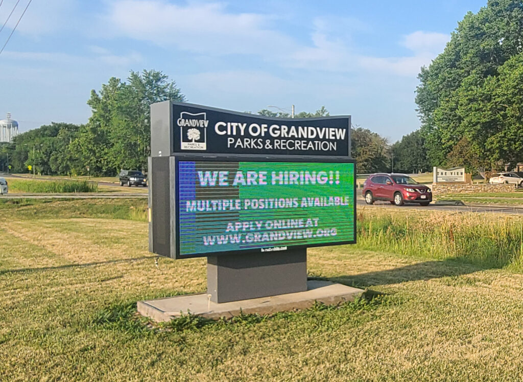 Onyx full color LED digital display at City of Grandview Parks & Recreation