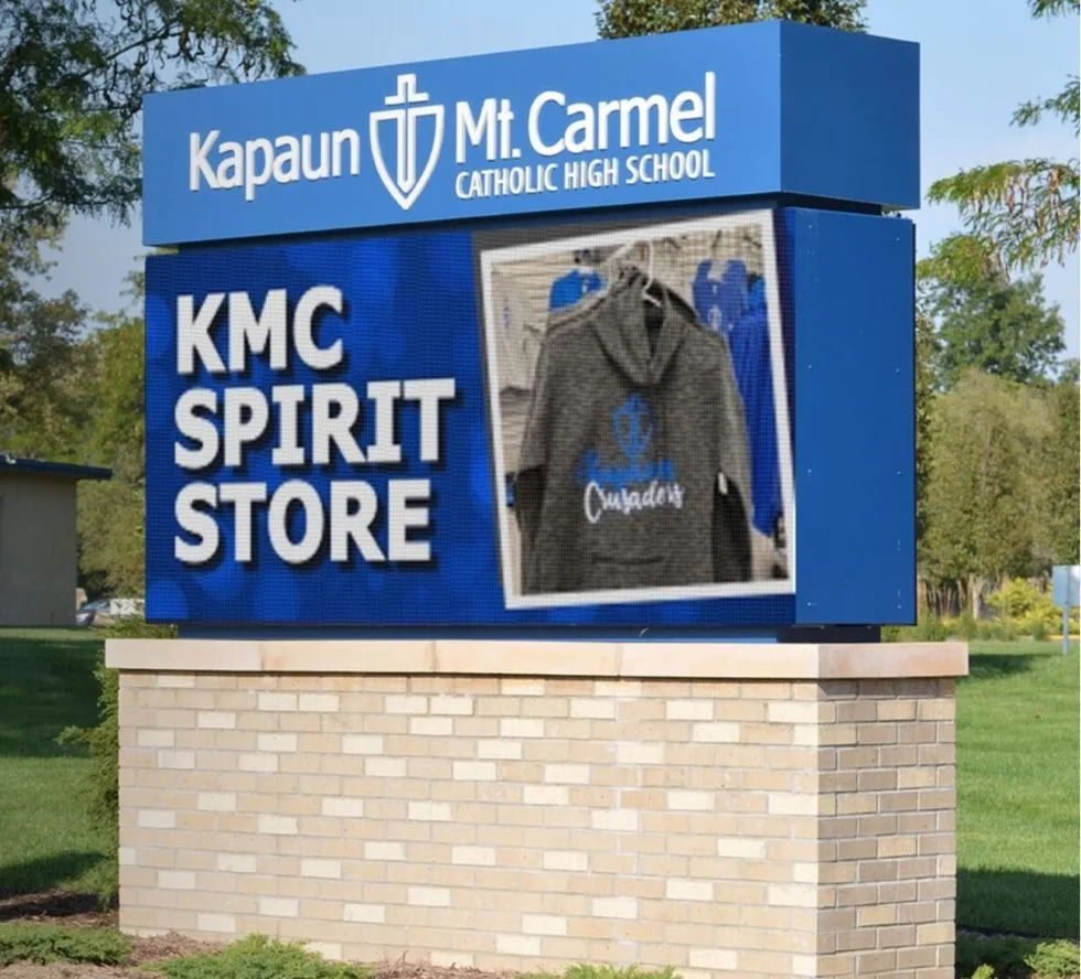 Digital LED Signs for Schools featuring Kapaun Catholic School in Wichita, Kansas.