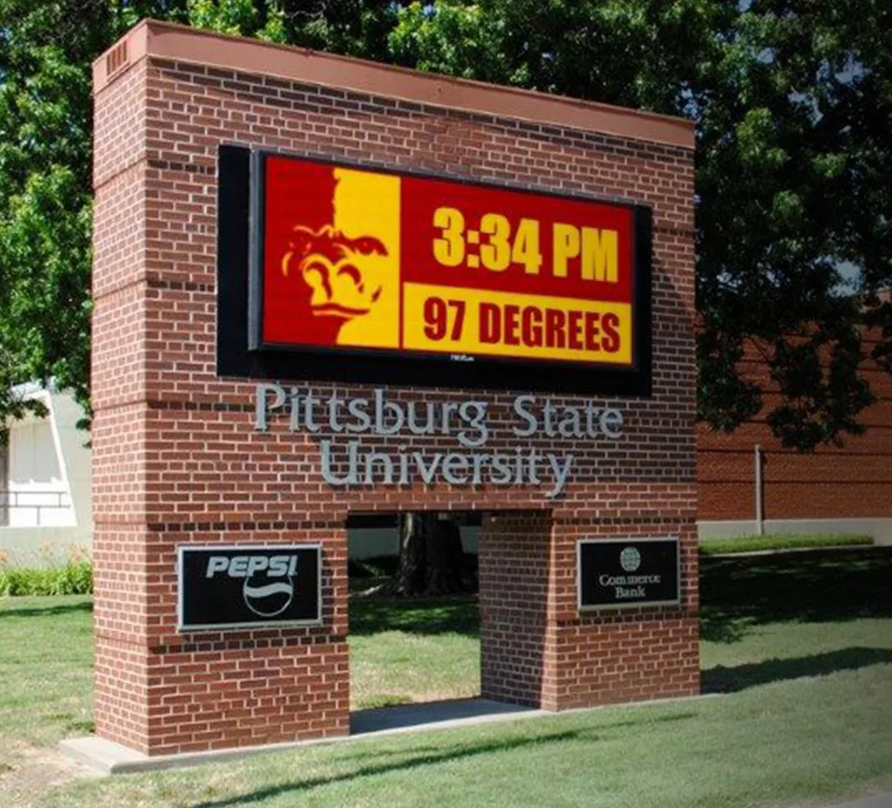 Digital LED Signs for Universities featuring Pittsburg State University, Pittsburg, KS.