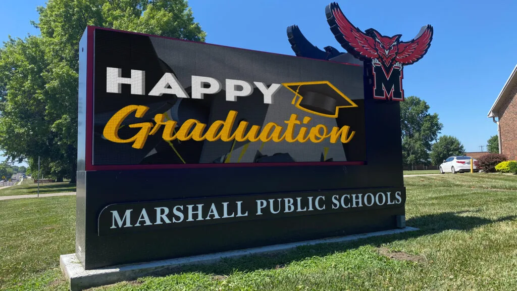 Indoor Digital LED Signs featuring Marshall Public School, Marshall MO.