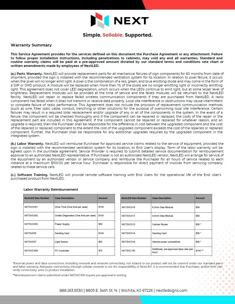 Warranty Terms & Conditions