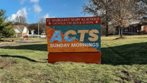 STAX Full color outdoor LED sign at St. Margaret Mary Alacoque Catholic Church and School - St. Louis, MO