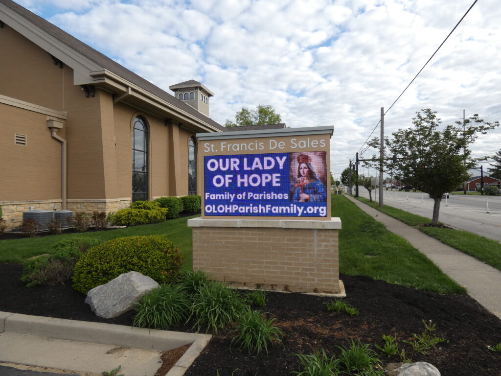 Full color outdoor LED signs at St. Frances De Sales