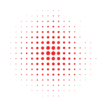 LED sign graphic with a circular gradient of red indicator dots on a light gray face; two large white ">>" symbols in the top right.