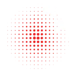 LED sign graphic with a circular gradient of red indicator dots on a light gray face; two large white ">>" symbols in the top right.