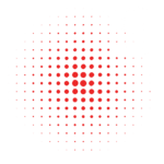 LED sign-style circular gradient pattern of red dots on white, solid-state look, with electronic message center newspaper icon top right.