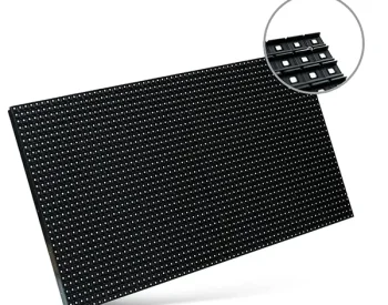 Rectangular electronic message center with a close-up inset highlighting the solid-state, high-brightness LED bulbs arranged on its durable aluminum surface.