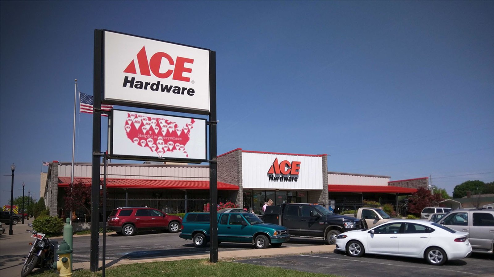 LED sign installation at Ace Hardware